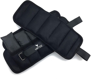 lot 5627 image: VIRTEE Adjustable Ankle Weights 1-10 Lbs 1 Pair With Removable Weight for 1-5 2