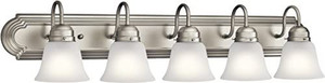 lot 6378 image: Kichler Lighting Five Light Vanity Light Fixture, Brushed Nickel