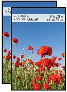 lot 6388 image: MCS Original Poster Frame, 24 by 36 , Black, 4 Pack