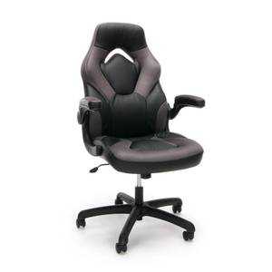 lot 6403 image: Adjustable LeatherMesh GamingOffice Chair with Wheels Gray - OFM
