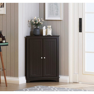 lot 7410 image: Spirich LLC Floor Corner Cabinet - Espresso