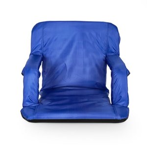 lot 7422 image: Camco 53095 Portable Reclining Stadium Seat for Bleachers with Carry Straps, Blue