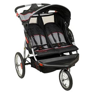 lot 7447 image: Baby Trend Expedition Swivel Travel Jogging Double Baby Stroller, Millennium