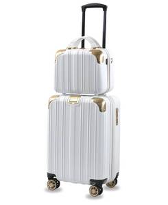 lot 7461 image: Melrose S 2-Piece TSA Anti-Theft Carry On Vanity Luggage Set- Retail$129.97