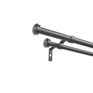 lot 7492 image: Exclusive Home Topper Double Curtain Rod and Finial Set, 66-120