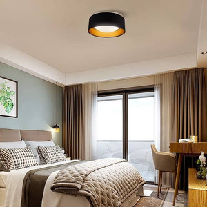 lot 7515 image: 1 - Light 12.6 Shaded Drum LED Flush Mount