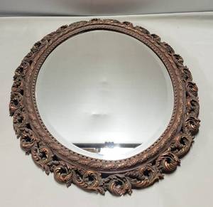 lot 162 image: Beautiful Hanging Mirror, (26X 21-12) & Wood Shadow Box (18X 20-12)