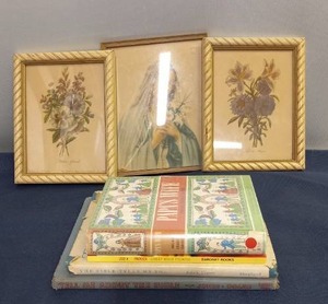 lot 195 image: Vintage Biblical Publications and Wall Art