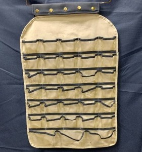 lot 213 image: Garment Bag With Locking Zipper, Green Hanging Organizer, White Hanging Organizer