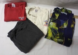 lot 303 image: Mens Size XL Tshirt, Long Sleeve KU Shirt, Short Sleeve Hawaiian Shirt and Fleece Sweat Pants