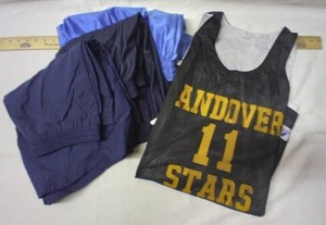 lot 304 image: 3 Pairs Mens Size L Athletic Shorts and Andover Basketball Jersey #11