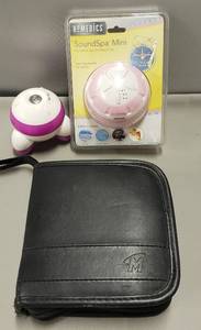 lot 72 image: Homedics-SoundSpa Mini, Mini Hand Massager & DVD Holder Filled WMultipleTypes of DVDs