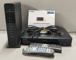 lot 74 image: Panoramic Router, Cisco Receiver & D-Link Range Booster N USB Adapter