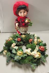 lot 86 image: Undercover Kids Animated Collectible, (22 Tall) & Christmas Wreath, (Approx. 22)