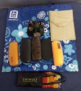 lot 218 image: Aldi Cloth Grocery Bag Make up Bag. AssortedEyeglass cases