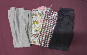 lot 326 image: Girls 4T Stretchy Jeans, Gray Leggings and 2 others