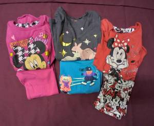 lot 328 image: Girls 4T Minnie Mouse Sets, (pink top has spot on front), and 2 Tshirts