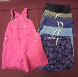lot 334 image: Girls 3T Pink Overalls, 5 Prs Cat and Jack Shorts