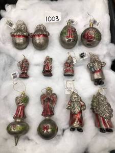 lot 1003 image: Mixed Lot of 12 Christmas Ornaments angles Santa