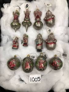 lot 1005 image: Mixed Lot of 12 Christmas Ornaments Santa angel