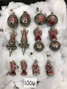 lot 1006 image: Mixed Lot of 12 Christmas Ornaments Santa angel