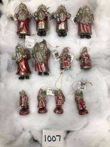 lot 1007 image: Mixed Lot of 12 Christmas Ornaments Santa