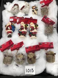 lot 1013 image: Mixed Lot of 12 Christmas Ornaments Santa bird snowman gift