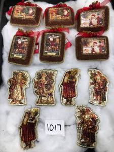 lot 1017 image: Mixed Lot of 12 Christmas Ornaments Santa vintage