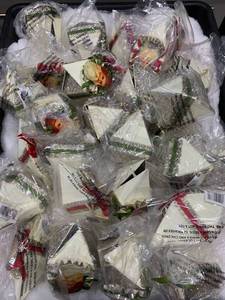 lot 1025 image: Lot of 27 Paper Santa Christmas Ornaments (Damaged)