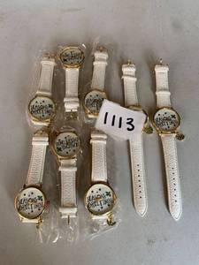 lot 1113 image: Lot of 8 White Christmas Watches