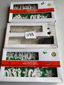 lot 1133 image: Lot of 3 LED Christmas Shaped Light Sets