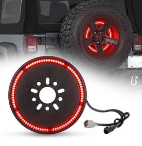 lot 11585 image: SUPAREE (Plug and Play) Spare Tire Brake Light Wheel Light 3rd Third Brake Light for Wrangler 2007-2017 JK JKU YJ TJ,Red Light