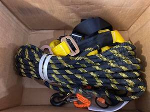lot 11591 image: KwikSafety (Charlotte, NC) TSUNAMI COMBO  50 ft. Premium Braided Vertical Lifeline Rope, 1-D Ring Safety Harness, Light Duty Tool Lanyard ANSI OSHA Fall Arrest Restraint Protection Equipment