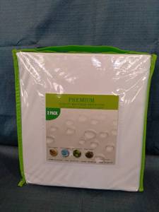 lot 11623 image: PREMIUM 2 PACK QUALITY MATTRESS PAD TWIN SIZE