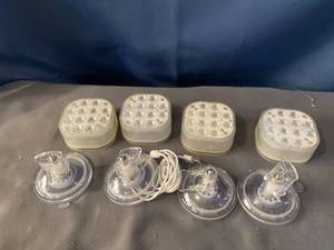 lot 11633 image: Lot of 4 HOMLY IP68 Waterproof Light Rechargeable 16 Colors RF Remote Magnets & Suction Cup