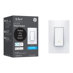 lot 11724 image: C by GE OnOff Paddle No Neutral Smart Switch - White