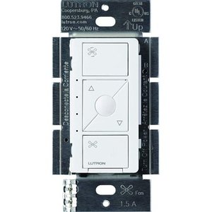lot 11725 image: Lutron Caseta Smart Home Celing Fan Speed Control Switch, Works with Alexa, Apple HomeKit, and the Google Assistant PD-FSQN-WH White