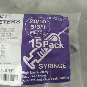 lot 11838 image: PRODUCT PARAMETERS SYRINGS, LUER LOCK, BLUNT NEEDLES , STORAGE CAP ( 15 PACK)