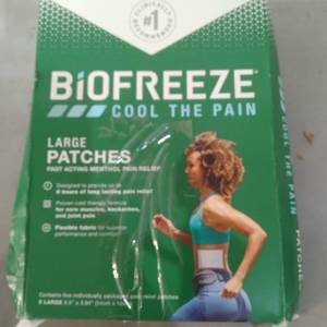 lot 11839 image: BIOFREEZE COOL THE PAIN LARG PATCHES FAST ACTING MENTHOL PAIN RELIEF (5)