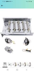 lot 11868 image: 279838 Dryer Heating Element 3403585, 3387134 Cycling Thermostat, 3977767 High-limit Thermostat, 3977393 Thermal Cut-off Switch, 3392519 Thermal Fuse Replacement for Whirlpool & Kenmore Clothes Dryers