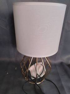 lot 17036 image: WHITE AND ROSEGOLD DESK LAMP