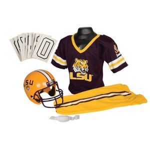 lot 17205 image: NCAA - LSU Tigers KidsYouth Football Helmet and Uniform Set