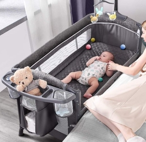 lot 11766 image: ADOVEL BEDSIDE SLEEPER BASSINETT GRAY ( X002NXSZ2X)