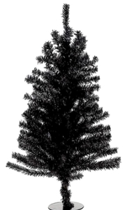 lot 17031 image: MINI BLACK CHRISTMAS TREE
