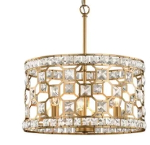 lot 17072 image: GOLD BEDROOM LIGHT WITH ACCENT DIAMONDS