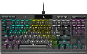 lot 594 image: CORSAIR - K70 RGB TKL Champion Series Wired Mechanical Cherry MX Speed Linear Keyswitches Gaming Keyboard with 8000Hz Polling Rate - Black