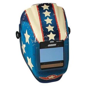 lot 624 image: JACKSON SAFETY 46101 Insight Vari AutoDark Welding Helmet, HLX UltraLite Stars Scars