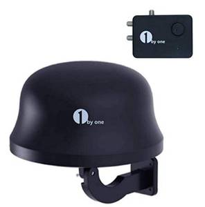 lot 630 image: 1byone Outdoor tv Antenna with Omni-Directional Long Range Reception 4K 1080P UHF VHF Supports 2TVs IndoorOutdoor Installation Kit & Mounting Pole