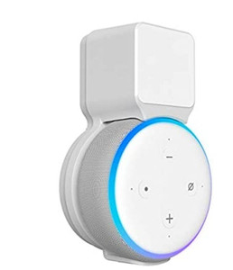 lot 682 image: Outlet Wall Mount Holder for Echo Dot 3rd Generation, Maxonar Space-Saving Accessories for Alexa Echo 3rd Gen, White (Not Fit New Rectangular Plug)