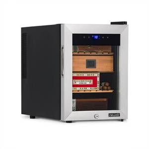 lot 144 image: NewAir - 250 Count Electric Cigar Humidor Wineador with Opti-Temp�� Heating and Cooling Function, Spanish Cedar Shelves - Stainless steel